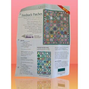 Vintage Quilting Magazine Feed Sack Patches Lap Quilt Materials Fabrics Pattern